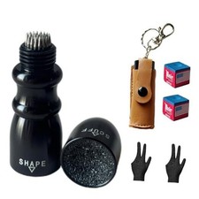 3 in 1 Pool Cue Tip Shapers,Red,Blue or Cue Tip Maintenance Tool,Tool Black