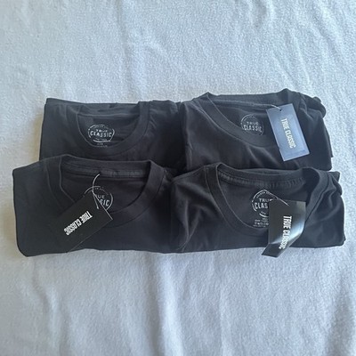 True Classic Men s 4 Pack Of Shirts Black Size Medium Crew Neck Short Sleeves