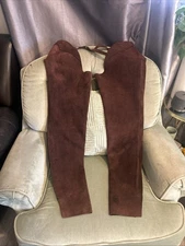 Dublin BrownRiding Leather Chaps Equestrian Saddle Show Zip Medium Long Slim Leg