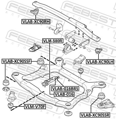 Fits FEBEST VLAB-016 SILENT BLOCK FRONT ENGINE AIRBAG VOLVO XC90 2003 ⭐UK Stock⭐