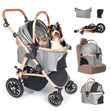 3-in-1 Pet Stroller for Small to Medium Dogs and Cats up to 55 lbs  Detachab...