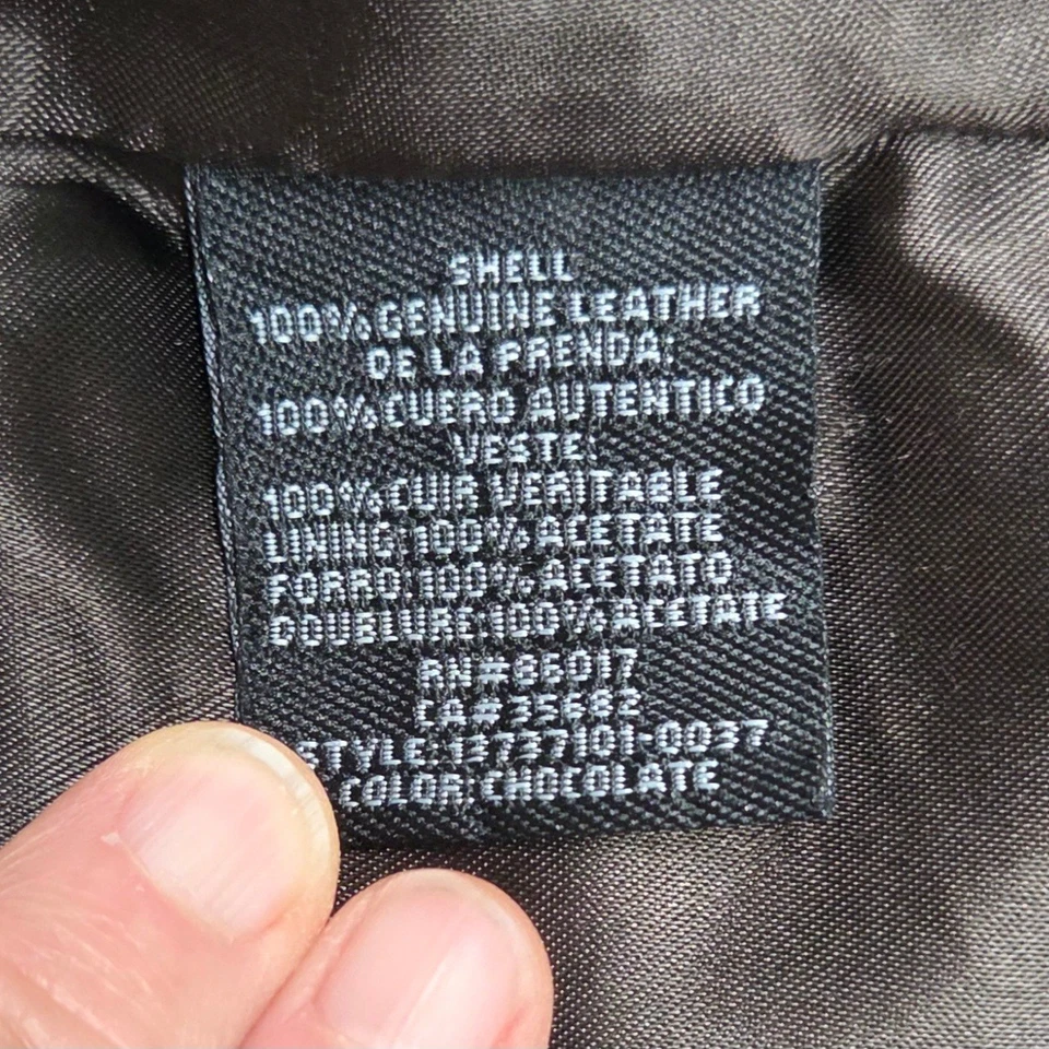 Chaqueta de moto Bebe de cuero genuino marrón chocolate ajustada mediana para mujer Foto 3 de 4