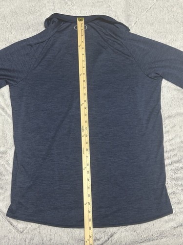 Under Armour Camicia Uomo L Palestra Performance HeatGear Blu Manica Lunga Quarto Zip - Foto 11 di 14