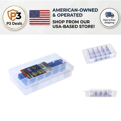 #ad 2003 Tuff Tainer Fishing Box with 15 Zerust Dividers – 18 Compartments Clear $10.99