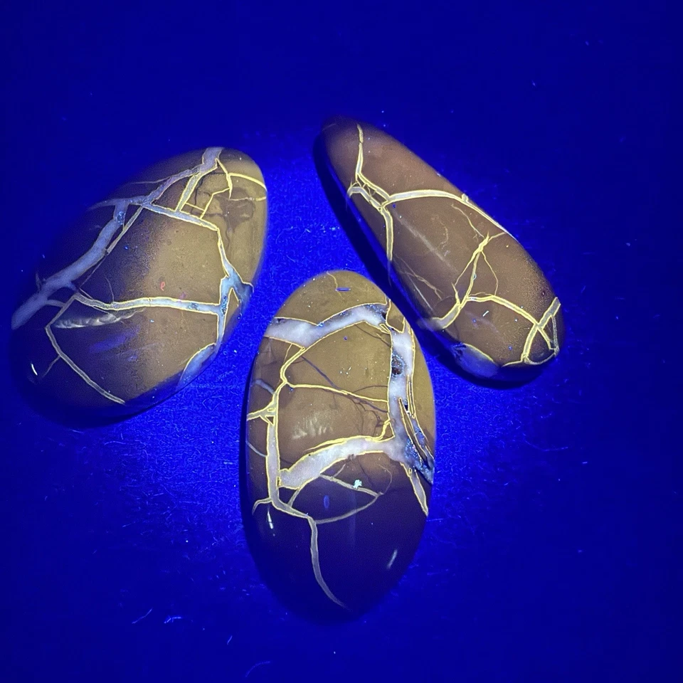 Lot of 8 Michigan Cabochons Charlevoix Puddingstone Lightning Stone Glows #1219 - Image 4 of 4