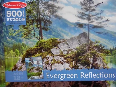 "Evergreen Reflections" 500 Large Blue Board Pieces COMPLETE Excellent Condition - Image 1 of 3