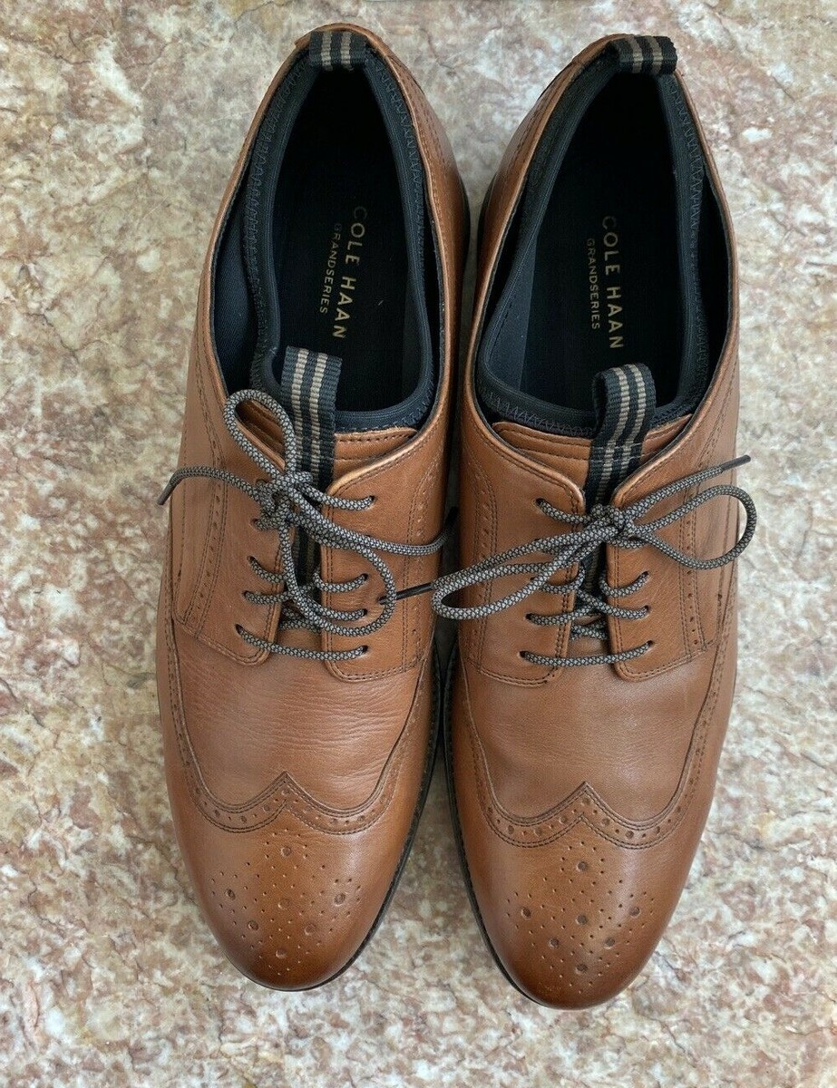 Cole Haan Men\'s Washington Grand Woven Tan Leather Lace-Up Oxfords Size 13M Men main image 2
