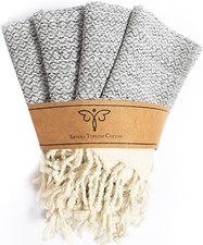 SMYRNA TURKISH COTTON Kitchen Dish Towels Pack of 4 100% Natural Cotton 30x66cm