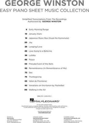 E WINSTON　 SHEET MUSIC COLLECTION George Winston – Easy Piano Sheet Music Collection – Portland