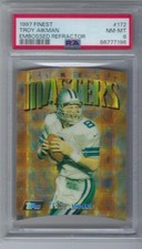 1997 Finest TROY AIKMAN GOLD EMBOSSED REFRACTOR #172 PSA 8 Pop 3 Only 2 Higher!