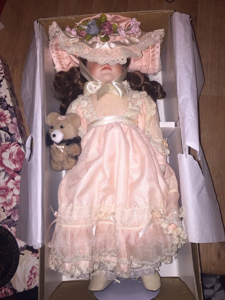 アンティークドール 人形 ピンクドレス Dynasty Doll コレクション Studio Editions by dynasty Porcelain Doll Pink Hat Dress 18
