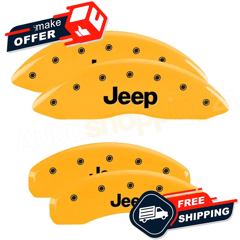 MGP 42020SJEPYL Gloss Yellow Caliper Covers for 11-21 Jeep Grand Cherokee - Image 2 of 3
