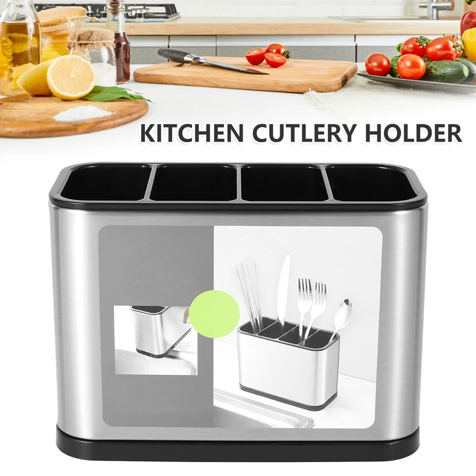 Kitchen Utensil Holder Spoons Shovel Organizer Cutlery Drainer Basket-~ - image 3 of 4