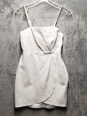 strapless open back dress Miss Circle Women's Tala White Sleeveless Pleated Preppy Mini Dress - White