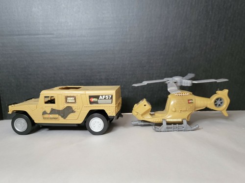US Army Force Kunststoff Fahrzeug Spielzeug Lot Hummer Jeep Panzer Hubschrauber - Bild 6 von 9
