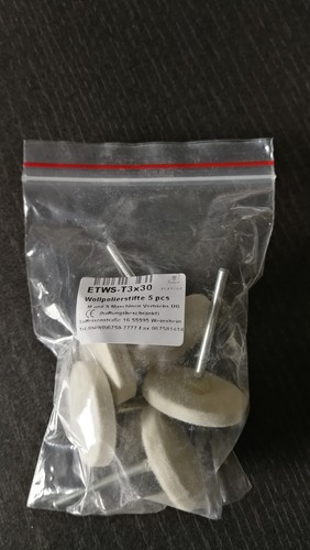 5 Stück Wollpolierstifte Filzpolierer Teller 3 mm Shaft D= 30mm ETWST3x30 - 第 1/1 張圖片