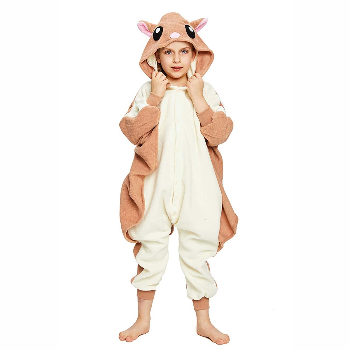 Flying Squirrel Costumes Kids For Boys and Girls Soft Hooded One