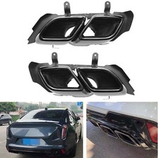 2x Steel Rear Tail Exhaust Muffler Pipes For Cadillac CT4 2020-2025 Black UK