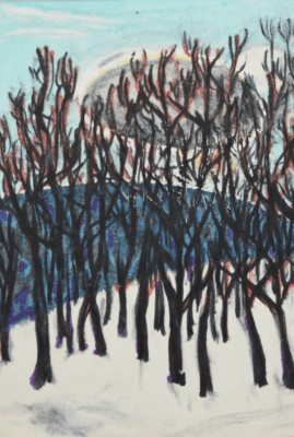 Winter landscape | Study/drawing by Wolfgang Grimm