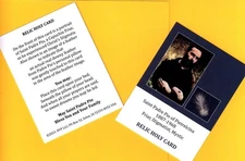 Saint Padre Pio RELIC Holy Card TOUCHED BY FEATHER FROM HIS MONASTERY PILLOW