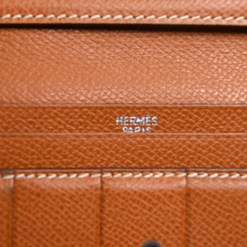 Authentic HERMES Bearn Wallet Leather Brown France w/Box F7058A501 - Picture 13 of 24