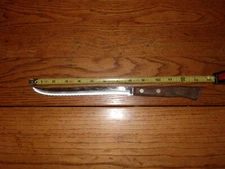 Flint Arrowhead Vanadium knife slicer serrated stainless blade wood handle USA