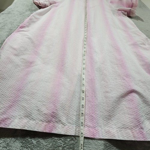Simply Basic House Dress Pink 3X Striped Embroidered Zip Muumuu Peasant Pockets - Picture 8 of 9