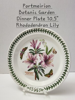 PORTMEIRION Botanic Garden Dinner Plate 10.5'' RHODODENDRON LILY