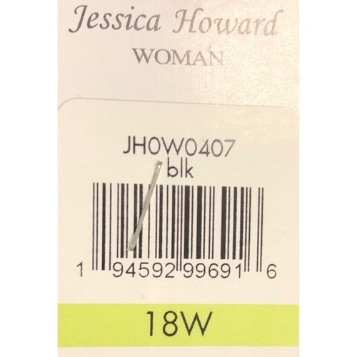Jessica Howard Womens Illusion Trim Blouson Dress Black Size 18W NWT - Picture 2 of 2