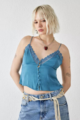 トップス Leciel Blue Lace Up Back Cami Top 新品】LE CIEL BLEU Lace Up Back Cami TOPオンライン セール
