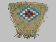 Great Antique Native American Indian Plains Bead Beaded Pouch C.1800's