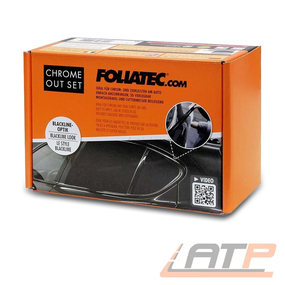 FOLIATEC CHROME OUT SET SCHWARZ GLÄNZEND FOLIE FÜR ZIERLEISTE