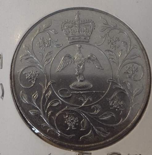 Great Britain 1977 Cooper nickel Crown Km 920 Uncirculated Super Fantastic... - Picture 2 of 3