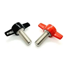 3/8" Power Inverter Cable Bolts Thumb Screws Tee Knob Red or Black Stainless