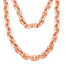 14k Yellow White or Rose Gold Handmade Fashion Link Necklace 8.4mm Various Sizes