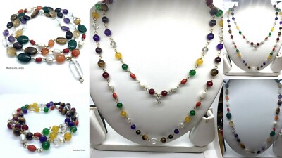 PLANETARISCHE KETTE NAVRATNA NEUN GEBURT EDELSTEINE JAPA MALA ROSENKRANZ MEDITATION OM