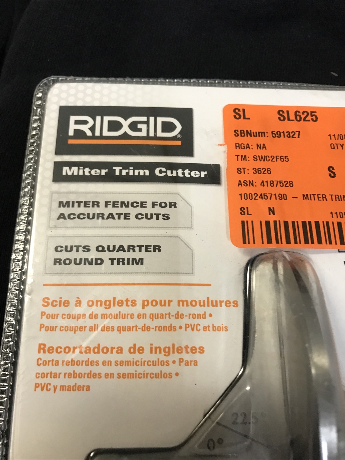 Ridgid XLT Miter Trim Cutter FT6012 Accurate Cuts Quarter Round Trim