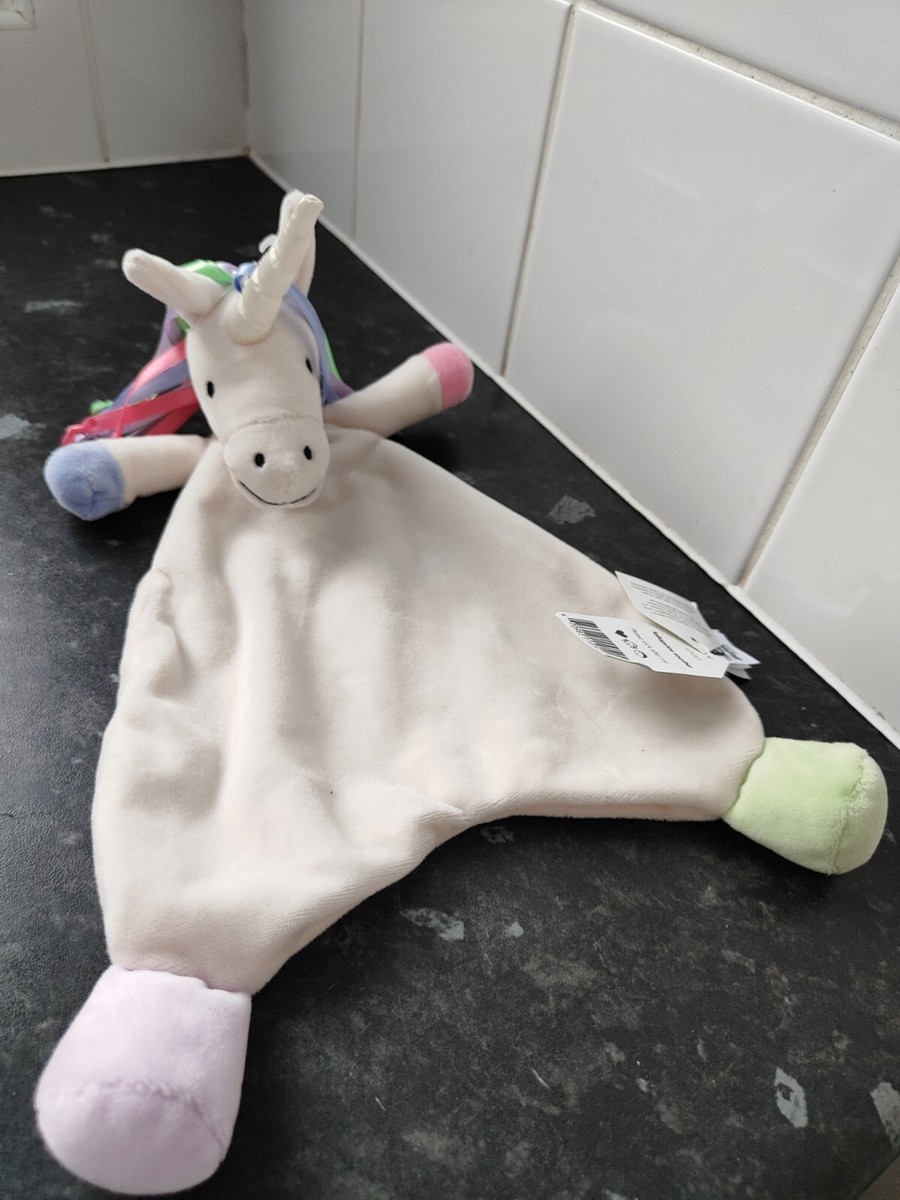 New Jellycat Lollopylou Unicorn comfort blanket Soother Baby Toy Multi BNWT