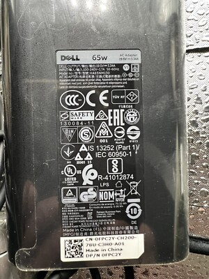 OEM DELL AC ADAPTER 65W 19.5V HA65NM130 CN-OFPC2Y-CH200 Dell