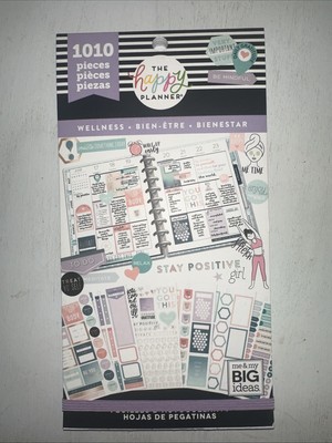 The Happy Planner Wellness Stickers Book 1010 Pieces Health Fitness Self Care