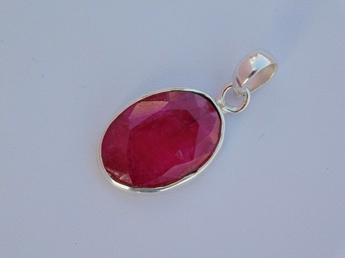 Pink Corundum Ruby 925 Sterling Silver Pendant Silver Celebration Jewelry 1.25" - Picture 4 of 7