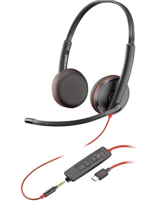 Plantronics Blackwire 3225, USB-A und 3.5mm Klinkenanschluss, Stereo On-Ear Head