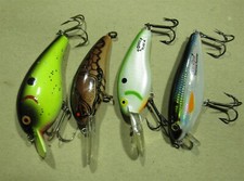 4 shallow crankbaits Big O Flat A Swim N Image Excalibur Bill Dance - fish lure