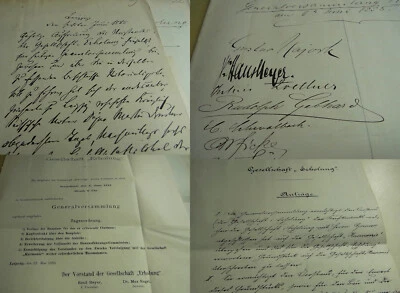Dokumente LEIPZIG 1885, über Generalversammlung Gesellschaft ERHOLUNG (Harmonie) - Bild 1 von 4