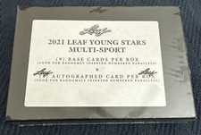 2021 Leaf Young Stars Multi-sport Sealed HOBBY BOX (9 base cards + 1 Autograph)