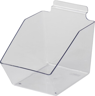6 Slatwall Bins Dump Acrylic Clear 7 ½  X 6  X 5 ½  Plastic Display Wire Grid