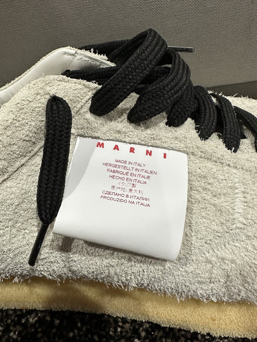 MARNI::スニーカー:IT40[RESALE] Marni Grey Suede Square Tag Logo Patch Low Too Sneakers | eBay