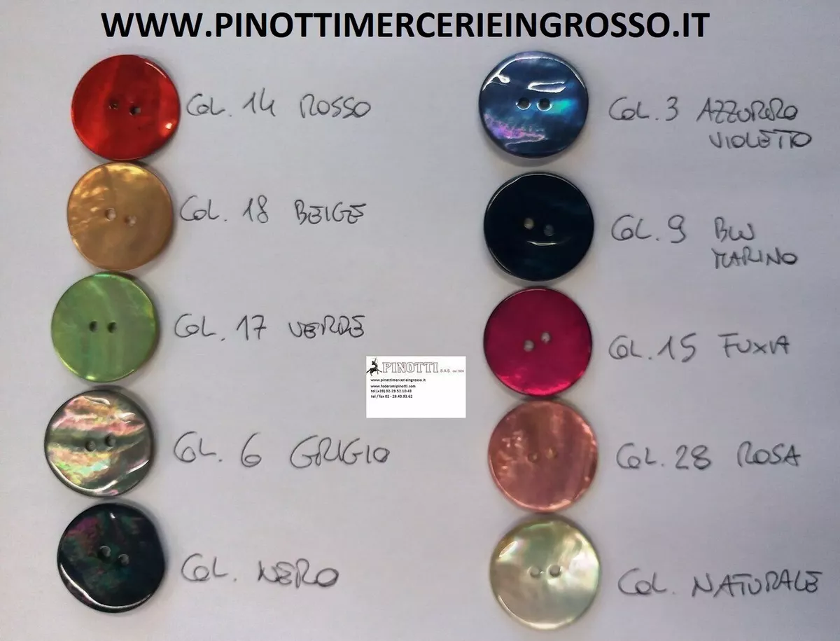 TRUE COLORED AKOYA MOTHER OF PEARL BUTTONS DIAMETER MM 15.4 LIN. 24 ENVELOPE