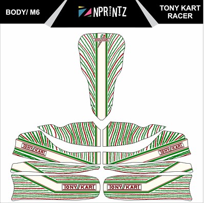 M6 TONYKART RACER 401 STYLE 2015 FULL KART STICKER KIT TO FIT M6 BODY - KARTING