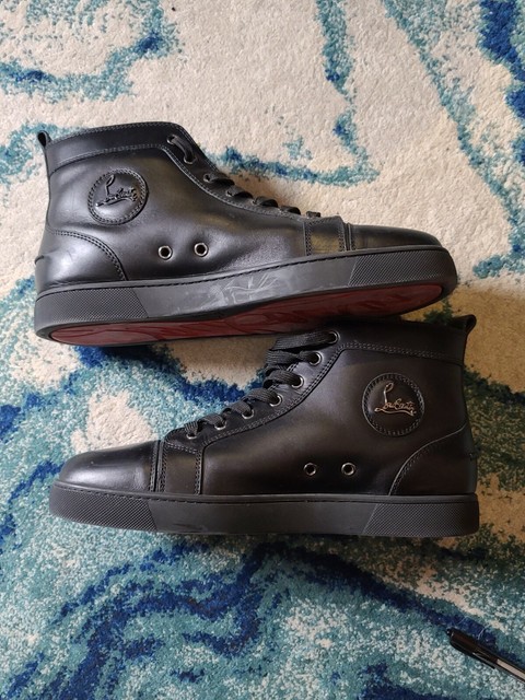 mens designer black high top sneakers